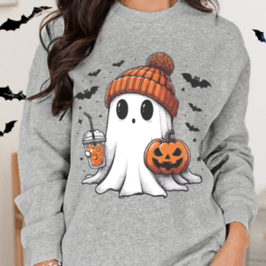 Halloween Ghost Round Neck Sweatshirt