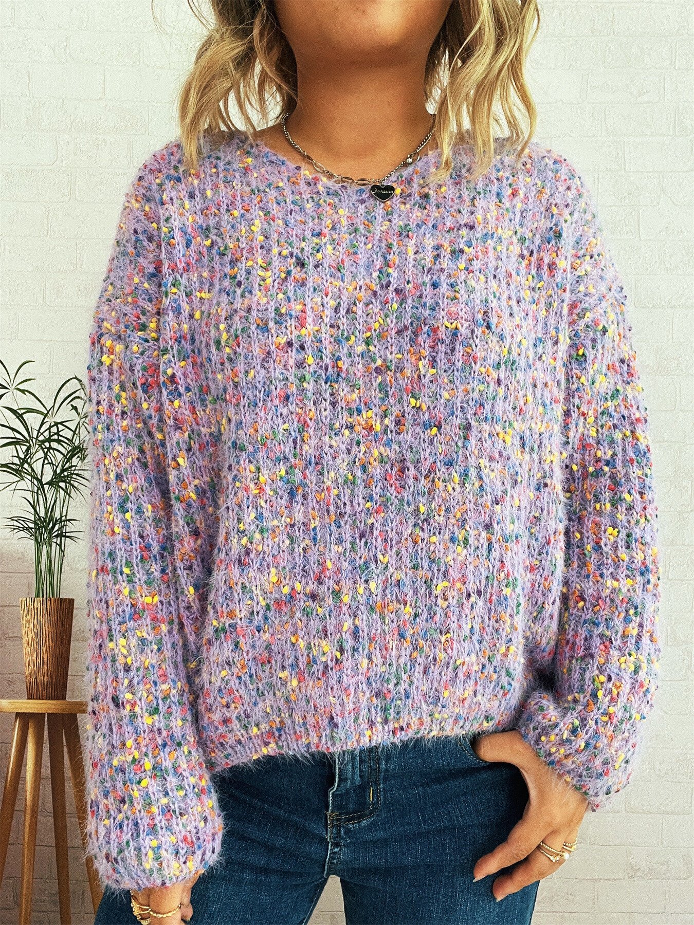 Purple colorful sweater