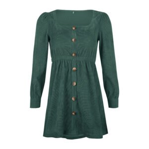 Green corduroy dress