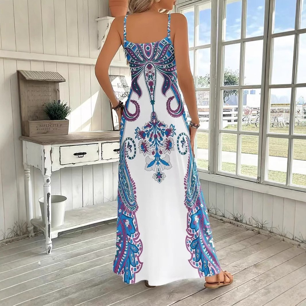 Chic Long Sleeveless Prom Dress - White V-Neck Jumpsuit Maxi for Parties - Image 2