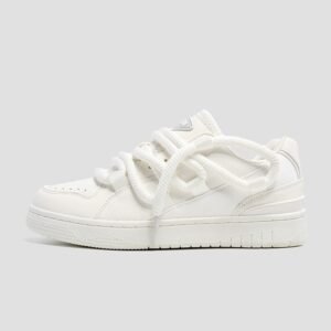 Women's White Sneakers Slip On - Lightweight Casual Sports Shoes Mid-Top Flat Heel (Beige, White, Sky Blue) | Niche SNKRs Style