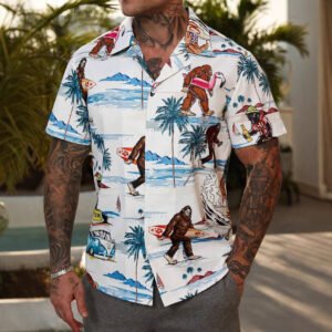 Men's Casual Floral Design Shirt - Short Sleeve Printed Beach Shirts for Summer Vibes