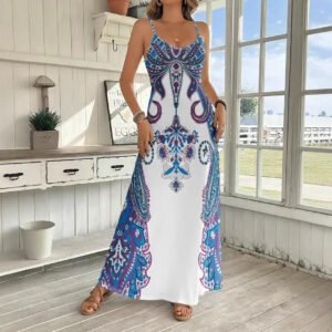 Chic Long Sleeveless Prom Dress - White V-Neck Jumpsuit Maxi for Parties