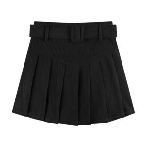 Black pleated mini skirt