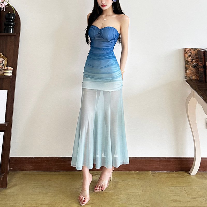 Chic Strapless Midi Dress for Women | Elegant Evening & Party Wear