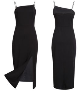 Black sleeveless bodycon dress