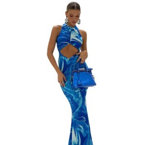 Blue bodycon dress