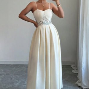 White strapless maxi dress