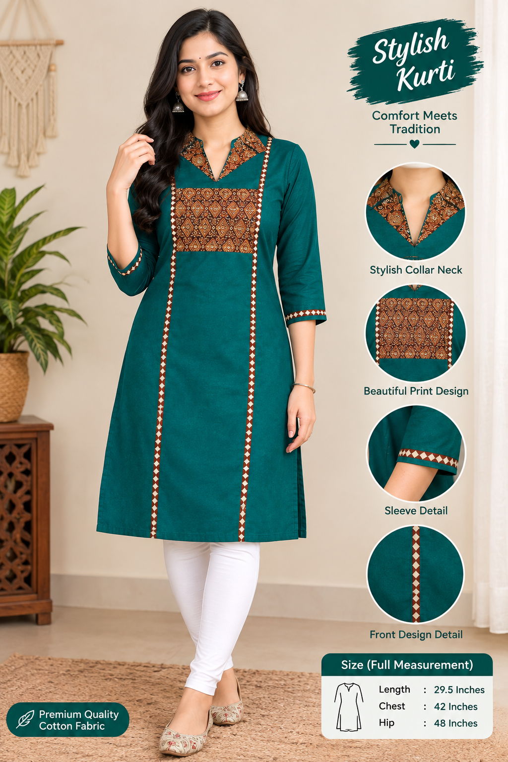 Teal blue tunic