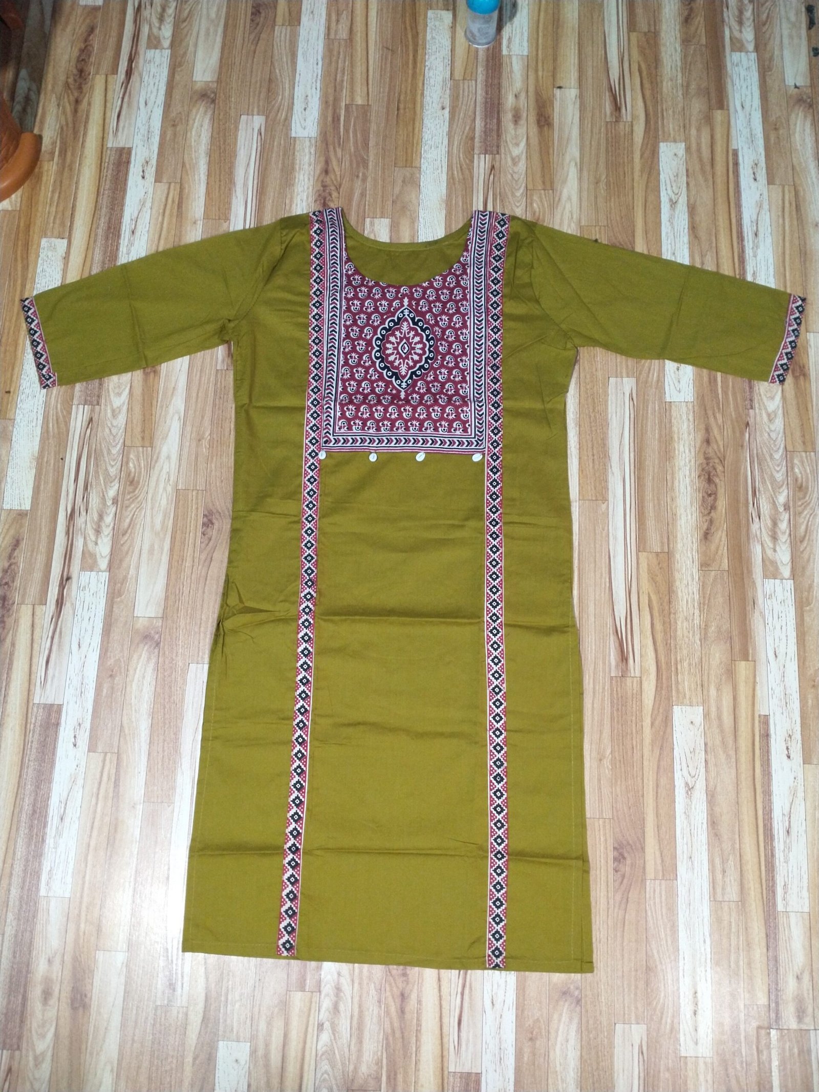 olive green short kurti